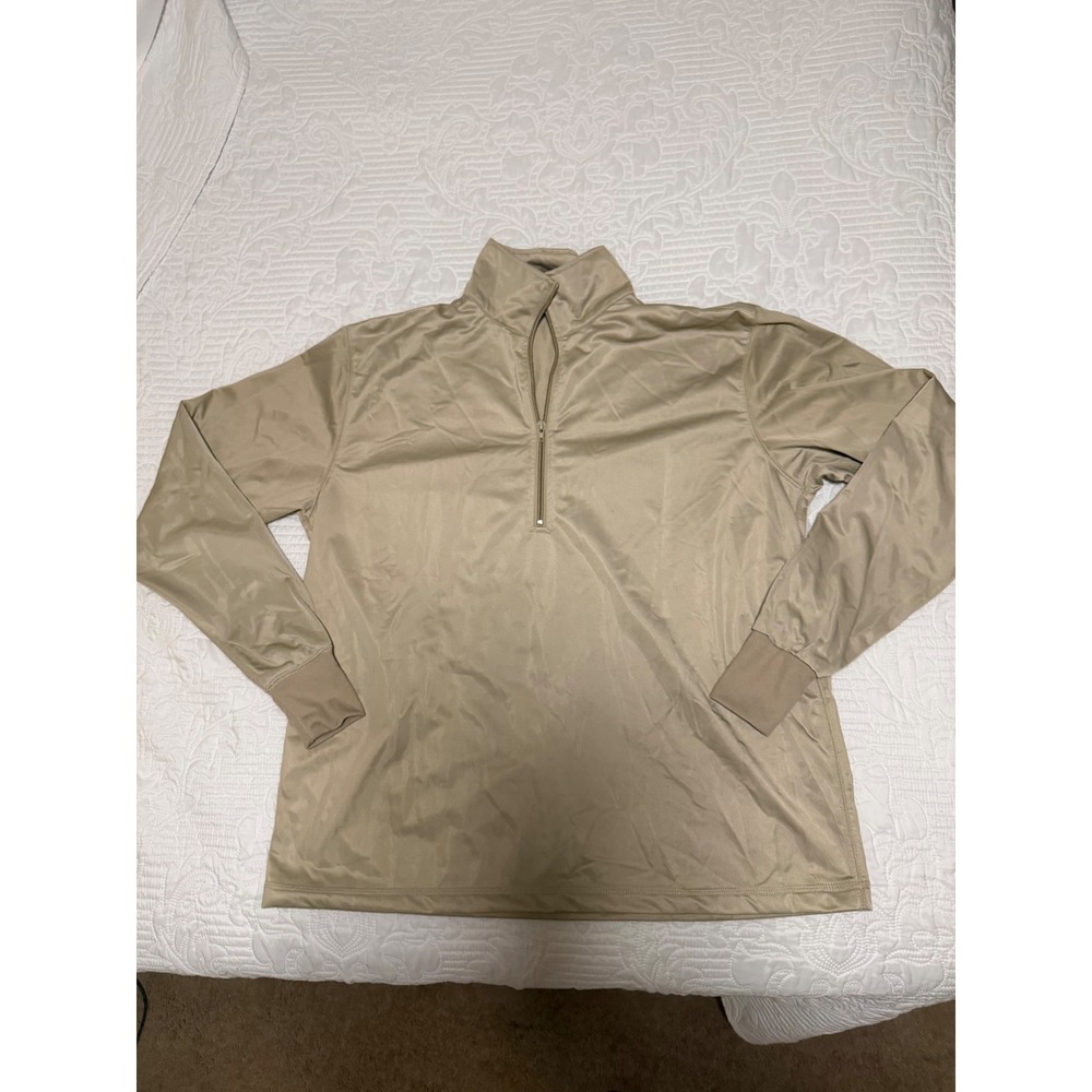 Active Force Apparel Mens USAF Sleeping Shirt Sand Quarter Zip Large - Picture 2 of 6